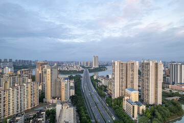 Nanning city buildings in Guangxi China