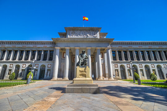 Facade of the Museo del Prado (The Prado Museum), Madrid, Spain.
