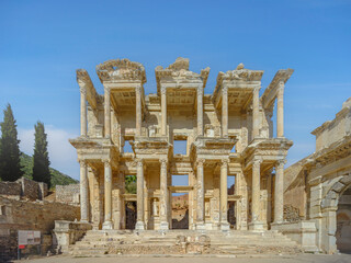 ruins Celsus liabary in ancient city Ephesus Turkey