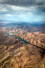 Helicopter journey to West Rim of the Grand Canyon, crossing Lake Mead and Hoover Dam