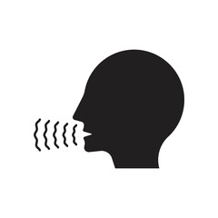 Voice command icon design. Voice command control with sound waves icon. isolated on white background. vector illustration