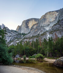 Early summer morning walk in Yosemite National Park, California
