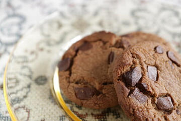 chocolate chip cookies on a plate