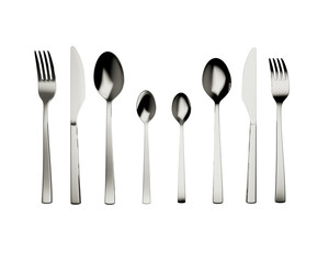 Silver Cutlery isolated with no background 