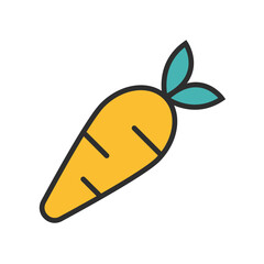 Carrot Vegetable Food Kitchen Set Tool Icon Flat Design