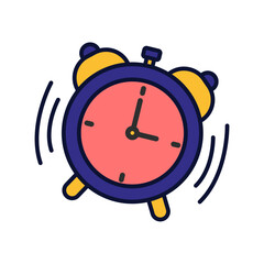 Alarm Clock Element Icon Illustration. Hotel and Travel Icon Set. Hotel and Travel Icon Set for Web Apps, Apartment, Rent, Travel, Isolated Vector