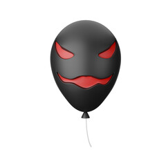 Balloon Ghost elements for Halloween. Emotional Smile Balloons with scary, evil on their faces. Realistic 3d design gift box. Traditional element of decor for holiday. Vector illustration