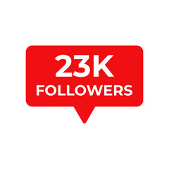 23k followers red vector, icon, stamp,logo,illustration