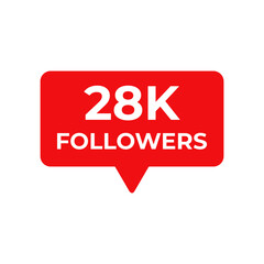 28k followers red vector, icon, stamp,logo,illustration