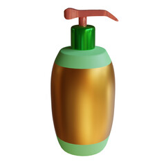 3d render illustration hand body bottle