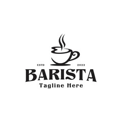 barista logo design, cafe, coffee, vector, vintage, coffee bar, coffee shop