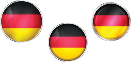 Obraz premium Round national flag pin of Germany.Circular vector flag of Germany
