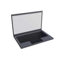 3d render illustration laptop