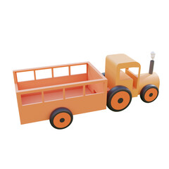 3d render illustration wagon car