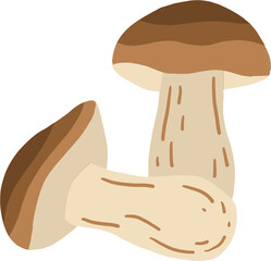 doodle freehand sketch drawing of porcini mushroom.