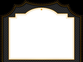 昔の劇場風フレーム・背景素材／黒（横向き）