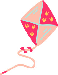 Cheerful Kite Summer Vacation Illustration