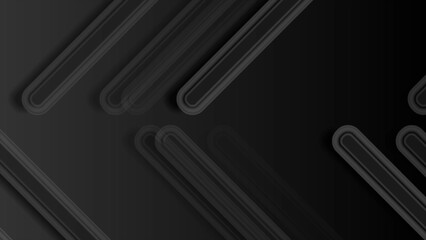 Black smooth stripes abstract hi-tech background