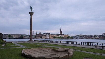 Architectural detail of Stockholm City Hall (Stockholms stadshus), seat of Stockholm Municipality in Stockholm, Sweden and venue of the Nobel Prize banquet and a major tourist attraction.