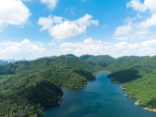 Aerial photo of Shenzhen Meilin Reservoir