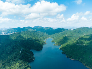 Aerial photo of Shenzhen Meilin Reservoir