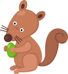 cartoon squirrel with nut