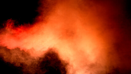 Scene glowing orange, red smoke. Atmospheric smoke, abstract color background, close-up. Royalty...
