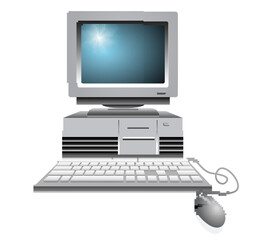 old vintage personal computer isolated
