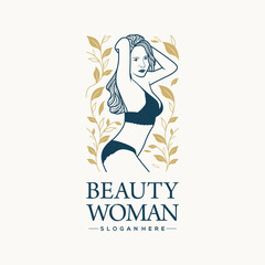 Beauty sexy woman luxury logo template