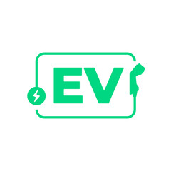 Electrical EV charging station. Electric vehicle, Charging point logotype, Eco friendly vehicle concept. vector