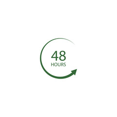 sign of 48 clock arrow hours logo