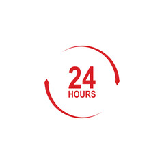 Obraz premium sign of 24 clock arrow hours logo