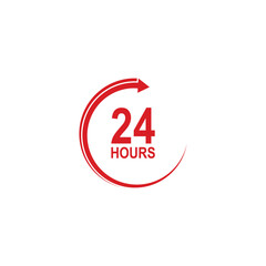 sign of 24 clock arrow hours logo