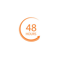 sign of 48 clock arrow hours logo