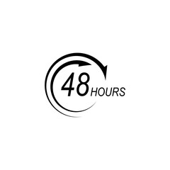 sign of 48 clock arrow hours logo