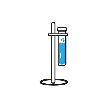 illustration vector graphic of test tube on burette . perfect for chemical test collection or science education, etc.