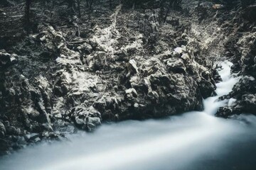 waterfall in winter
