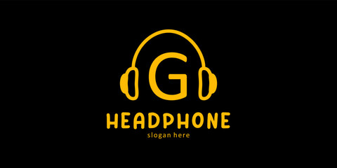 Headphone Logo Design with Letter G