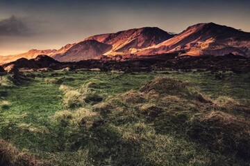 sunset in the mountains