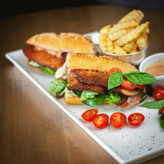 sandwich con milanesa de pollo