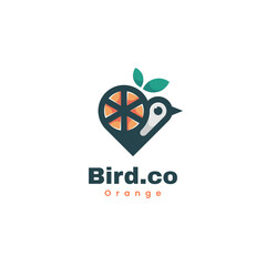 Vector Logo Illustration Bird Simple Mascot Style