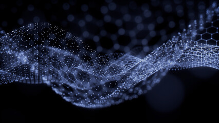 Abstract Medical Technology background. Blue, Health, Science and Research concept. 3D Render.