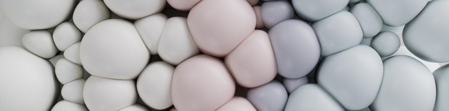 Abstract background created from Pastel Colored 3D Soft Shapes. Multicolored 3D Render.  