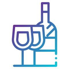 wine line gradient icon