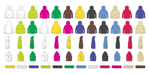 Set of variant color and view hoodies. front,back © Griyolabs