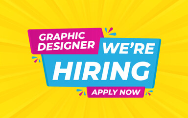 We are hiring yellow background template design