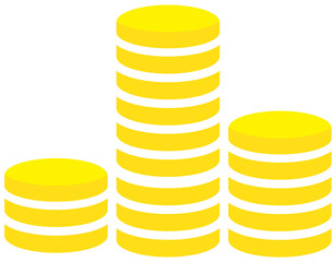 Gold coins symbol PNG image.