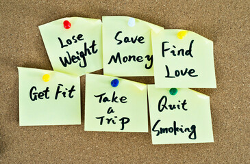 Group of yellow sticky note writing caption inscription