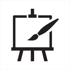 Artist easel icon. Vector and glyph