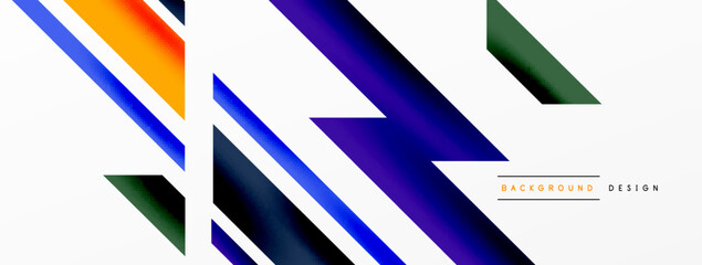 Minimal geometric abstract background. Dynamic 3d lines composition. Trendy techno business template for wallpaper, banner, background or landing